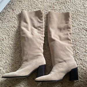 Zara suede knee high boots